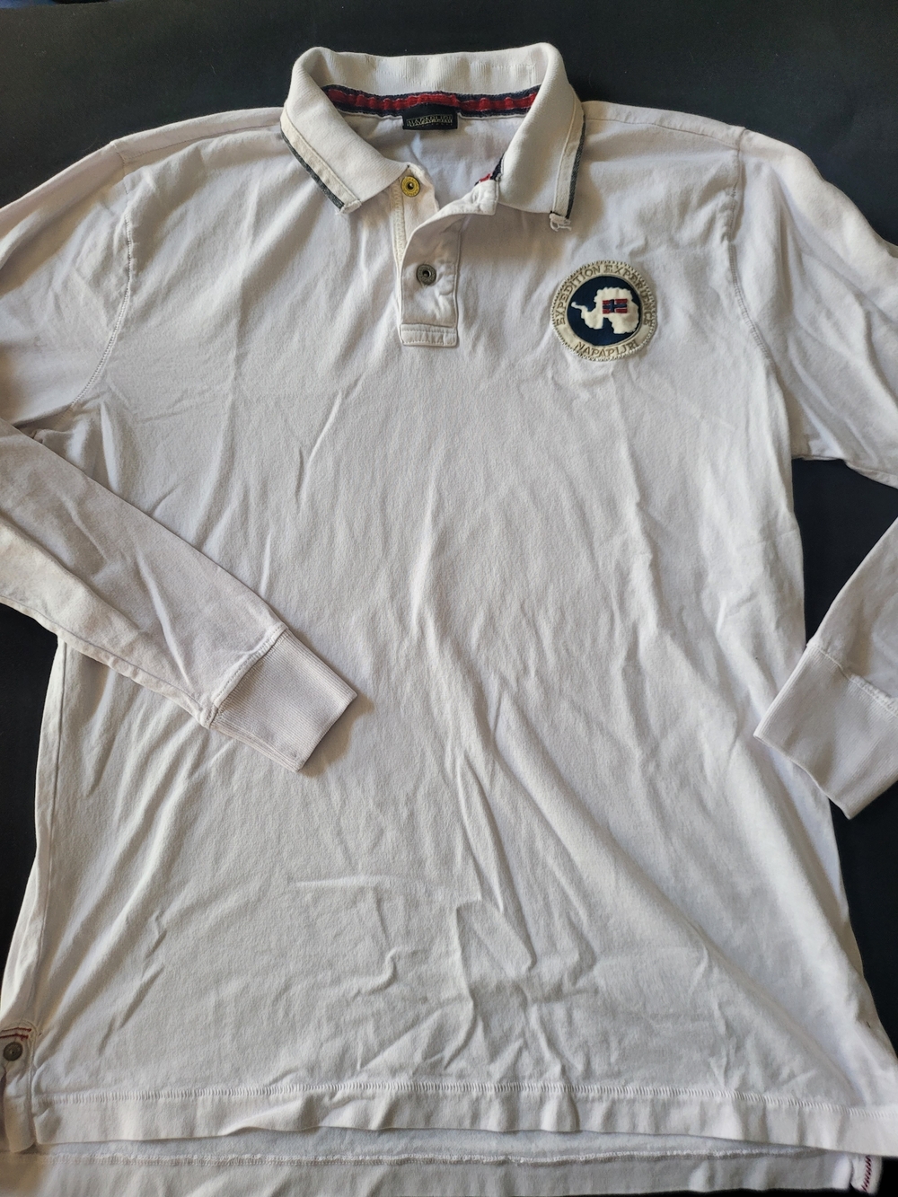 Napapijri Long-Sleeve Polo Shirt with Embroidered Crest